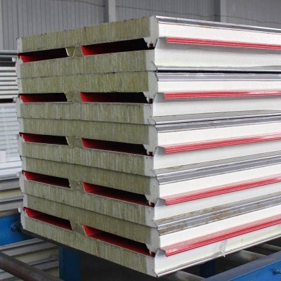 Hight Quality 25mm mineral rock wool steel pipe covers heat insulated composite panel